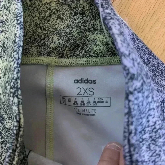 NWT ADIDAS Legging  black, green and purple color size 2XS - Picture 5 of 12